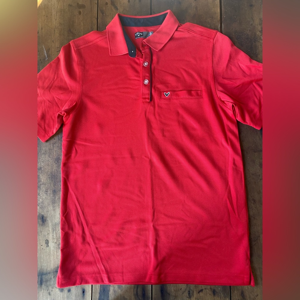 Callaway Red Polo Shirt with Black Trim